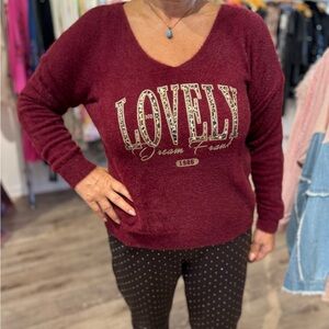 Women's Burgundy Alphaca Sweater